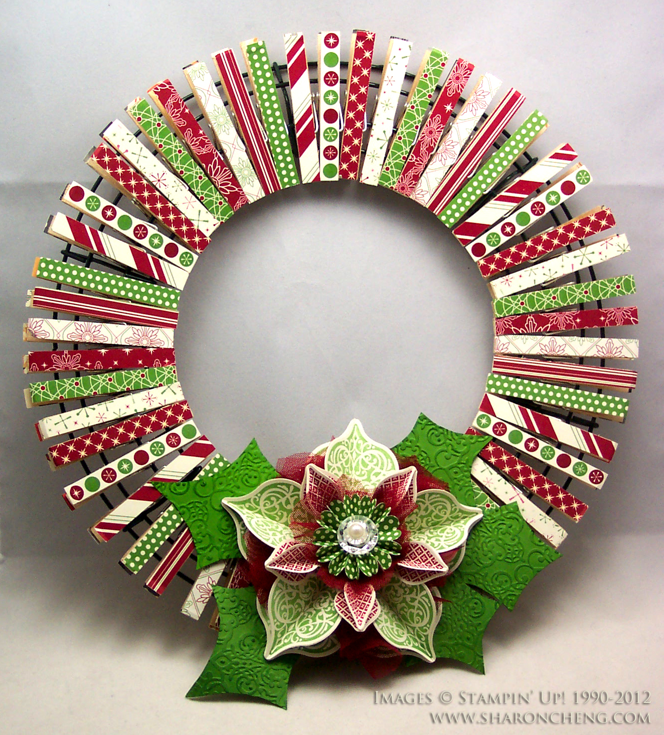 SHARING CREATIVITY and COMPANY Clothespin Wreath Valentine's Day Version