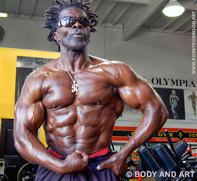 OBBY ROBINSON AT 64 - GOLDS GYM, VENICE CA 2008 Robby's dietary anabolic SUPPLEMENTS, OILS and HERBS  for natural fat loss and muscle growth at any age  ▶  www.robbyrobinson.net/anabolic-pack.php