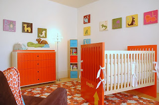 Desain Kamar Bayi laki laki warna cerah