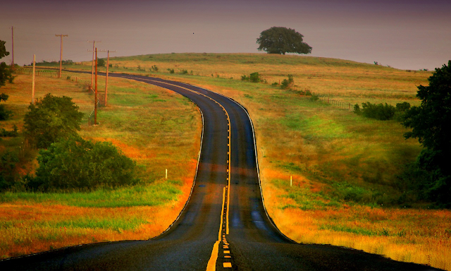 Road wallpaper with lands