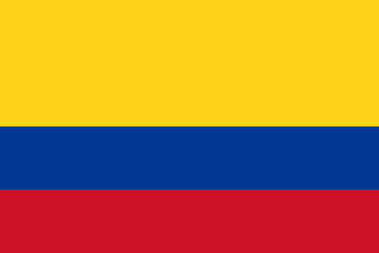 bandera de colombia en vista plana y de frente