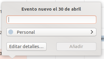 Evento nuevo