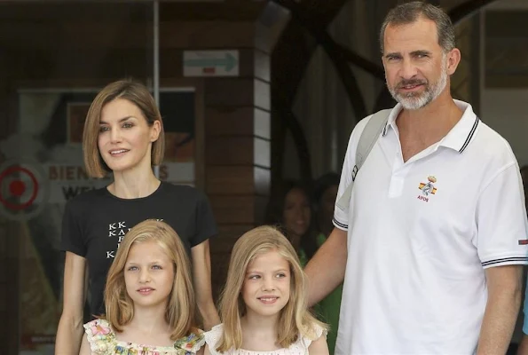 King Felipe VI of Spain, Queen Letizia of Spain and their daughters Princess Leonor of Spain and Princess Sofia of Spain