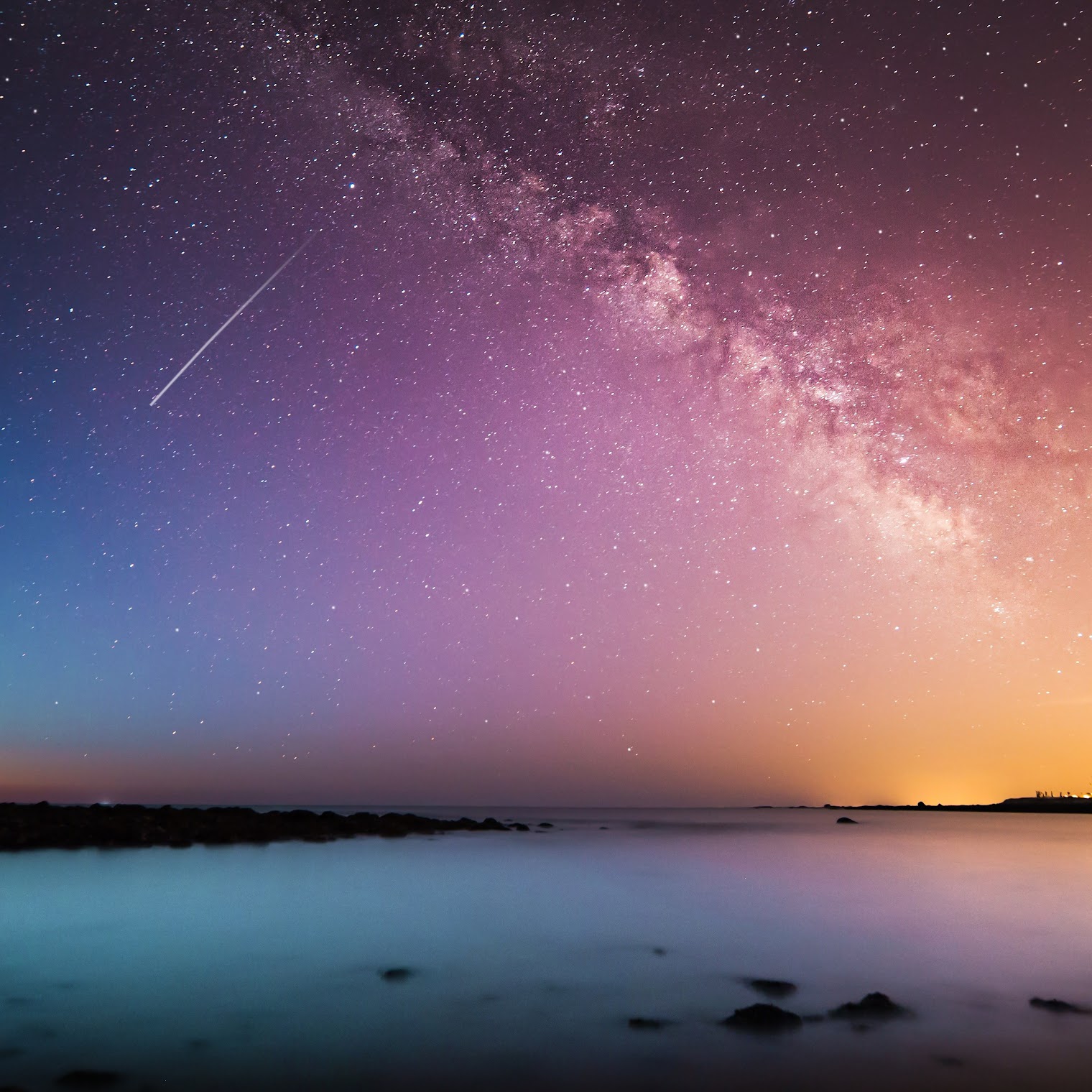 Night, Sky, Stars, Horizon, Scenery, 8K, #166 Wallpaper PC Desktop