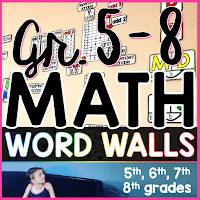 Grades 5-8 Math Word Wall Bundle for 5th grade, 6th grade, 7th grade and 8th grade