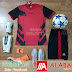 Áo Đá Bóng Không Logo Kappa 2019 Đỏ Đen