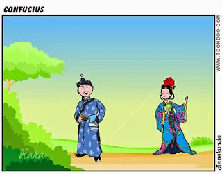 femeia si Confucius, desen-https://diana-kundalini.blogspot.com