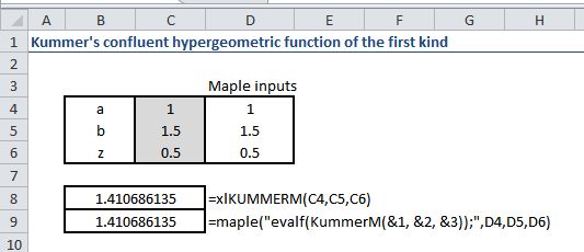 MyExcelRoutines: Special functions: Kummer confluent hypergeometric ...