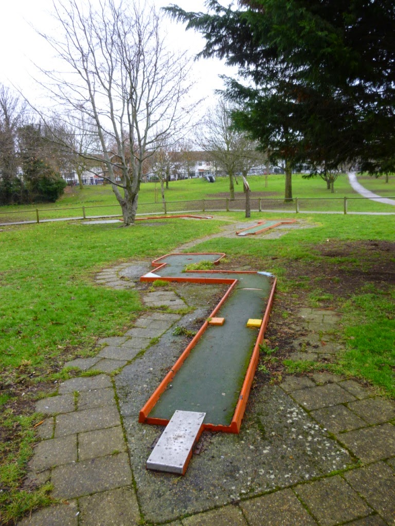 Minigolf course at Woodlands Park in Gravesend, Kent