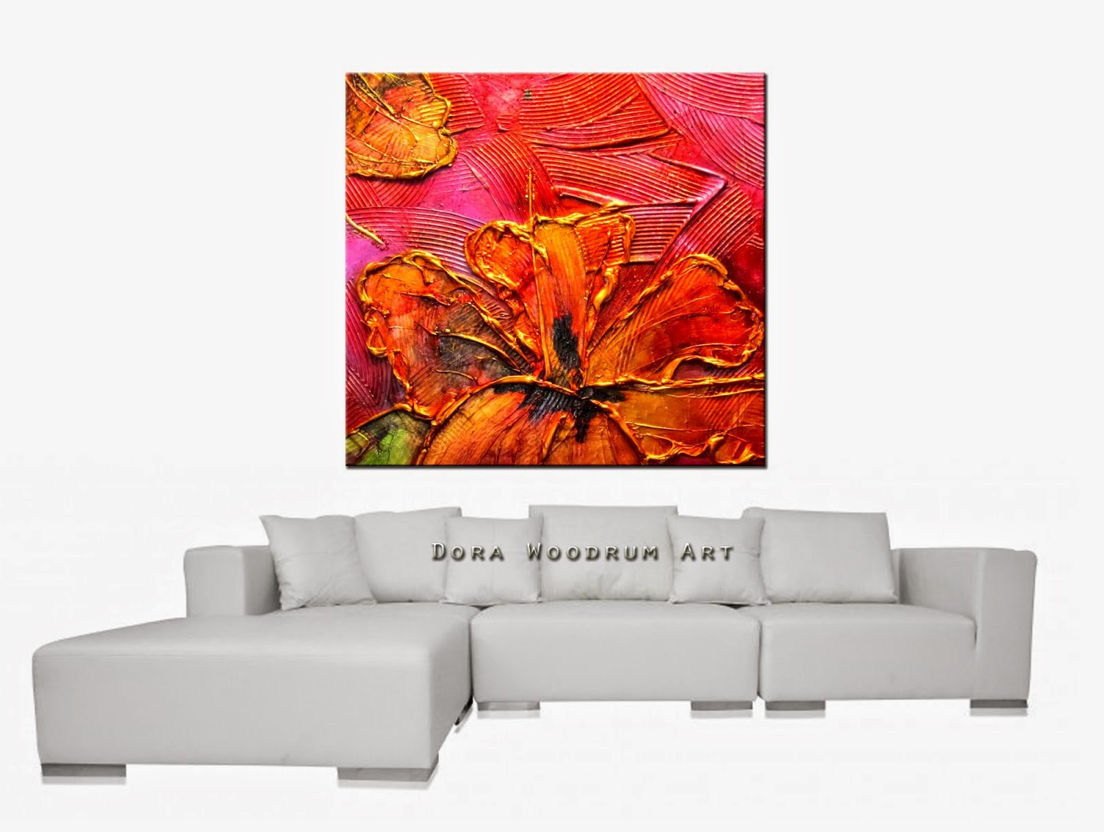 Abstract Painting "Flower of Paradie' by Dora Woodrum