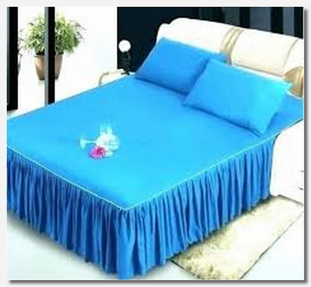 Teal Bed Skirt Queen
