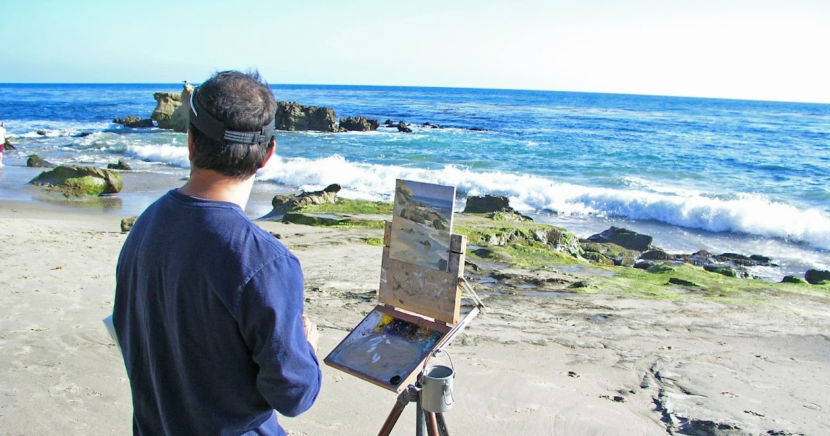 Mike Major's blog/daily paintings: Painting at Heisler Park Laguna Beach