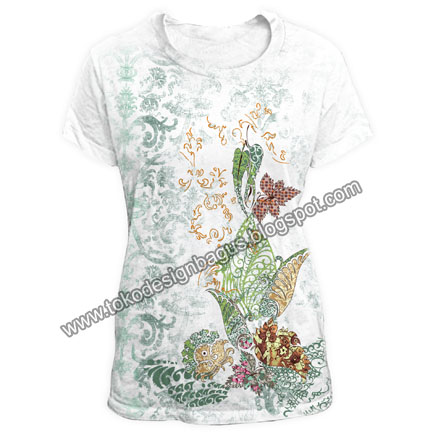 Desain Batik Motip Bunga Abstrak Kaos Shirt Gambar