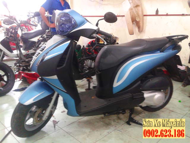 Sơn phối màu PS màu trắng xanh đen cực đẹp