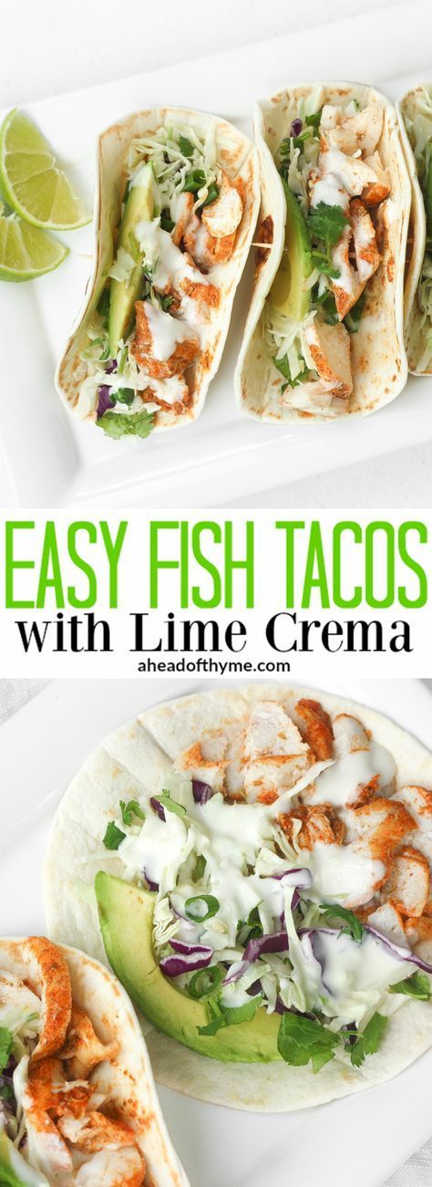 EASY FISH TACOS WITH LIME CREMA