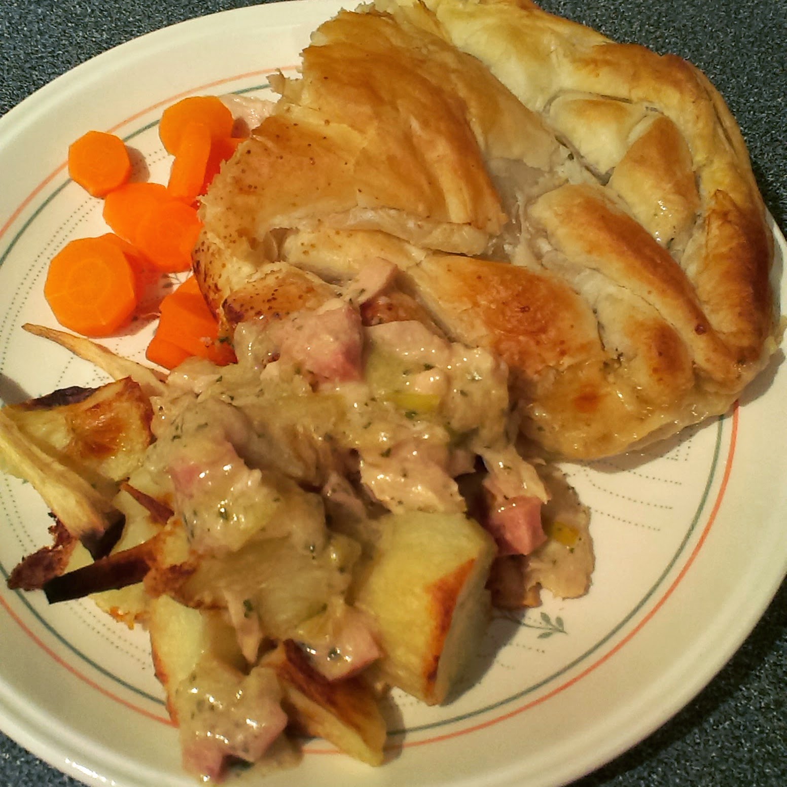 8pm - Turkey and Gammon Pie for dinner