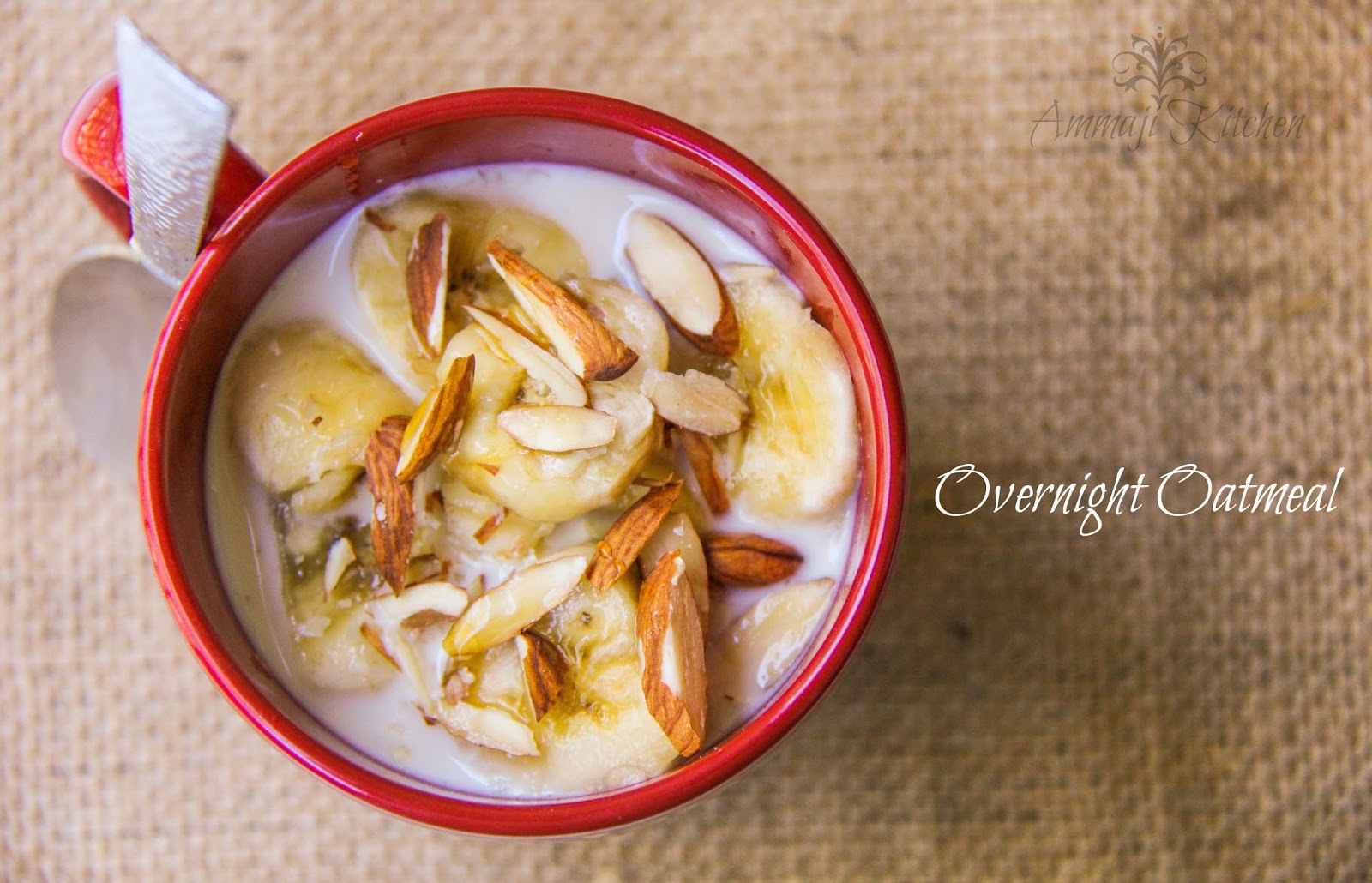Banana Almond Overnight Oatmeal Indian Food Recipes Ammaji Kitchen