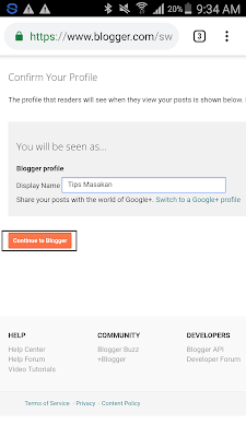 cara membuat profile blogger