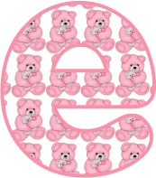 Abecedario con Osito de Peluche Rosado. Alphabet with Pink Bear.