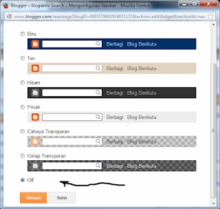 Cara Menghilangkan / Menghapus Navbar Blog