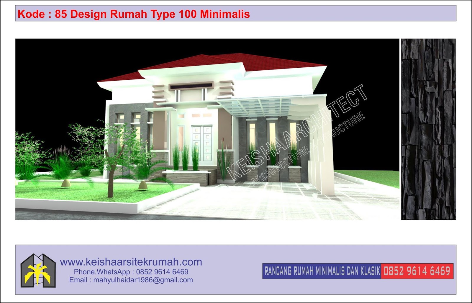 Kode 85 Design Rumah Type 100 Lokasi Bireuen Aceh Desain
