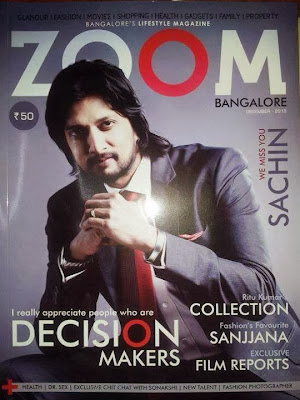 Sudeep on the cover page of Bangalore's Lifestyle Magazine - ZOOM!