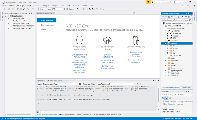 Visual Studio - Nouveau Projet - Choix du .NET Core 2.1 - La Solution