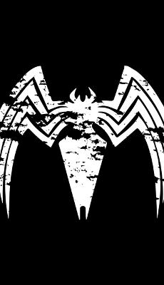 Venom Logo Noir et Blanc - Fond d'Écran en QHD pour Mobile