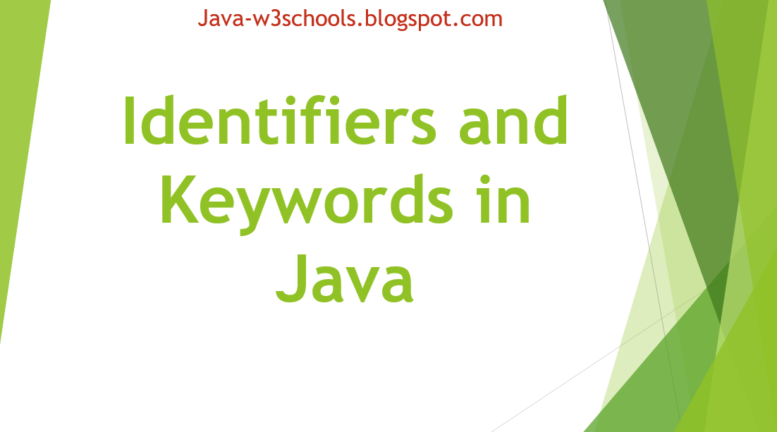 identifiers and keywords in java