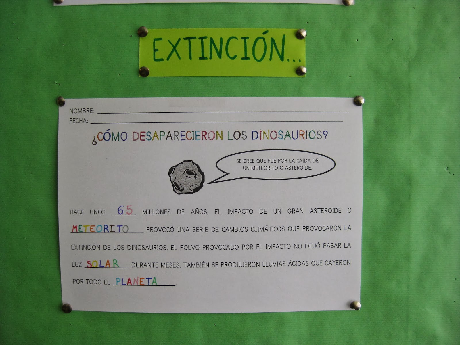 Trabajando con personitas: La extinción de los DINOSAURIOS...
