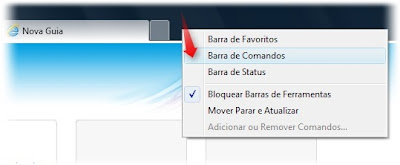 barra de comandos Internet Explorer
