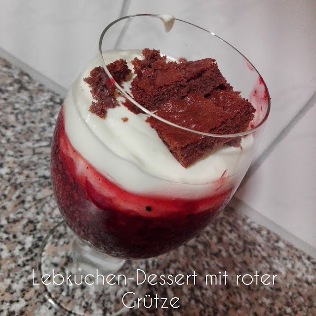 [Food] Lebkuchen-Dessert mit roter Grütze