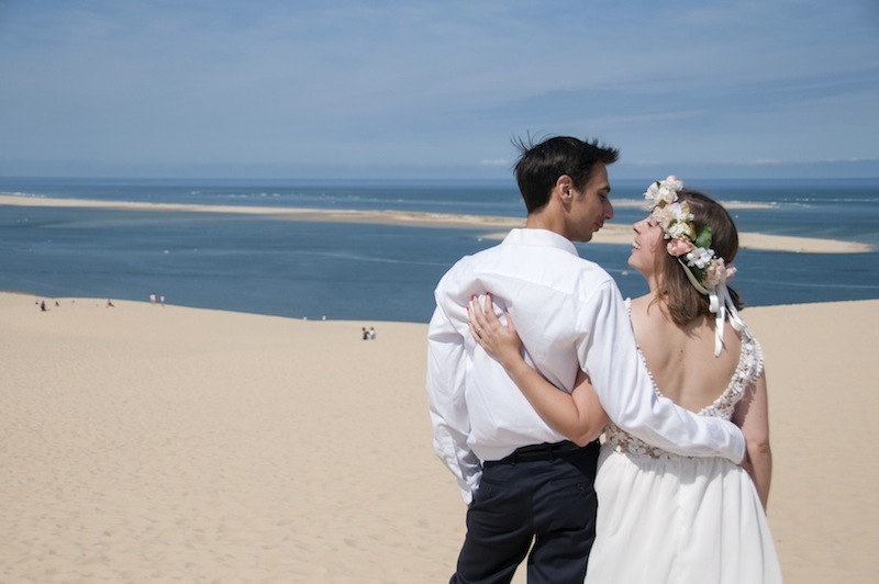 Mariage bohéme dune du pyla blog mode bordeaux photo Caroline Bizard