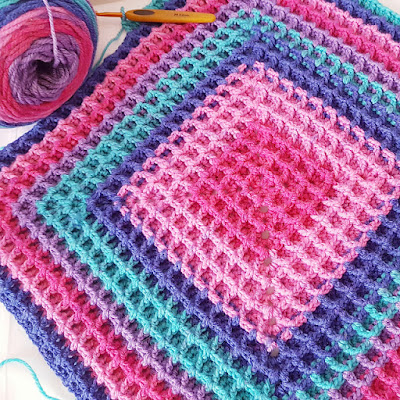 Sue's Crochet and Knitting: Raised Squared Waffle
