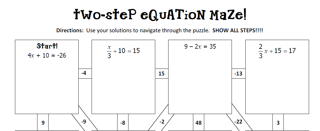 Gina Wilson All Things Algebra 2 Step Equation Maze Answers Tessshebaylo