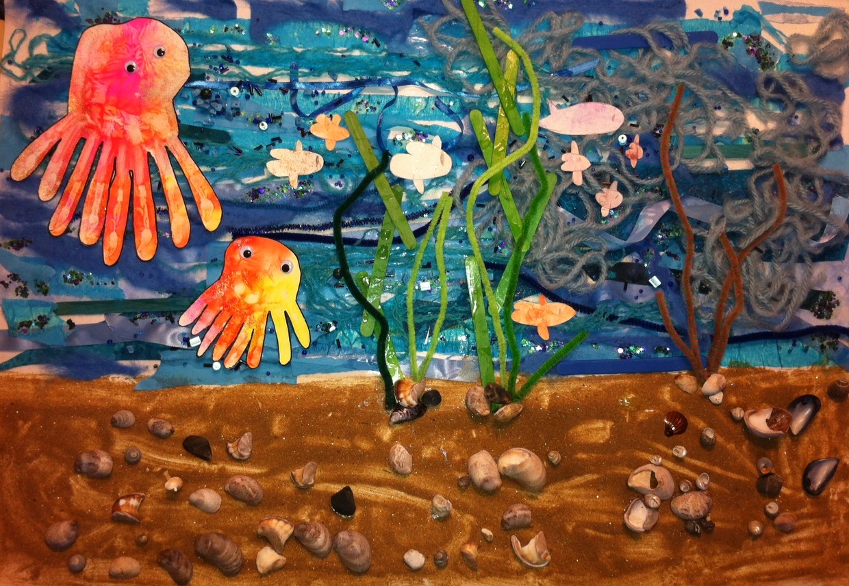 Makes, bakes and occasional fakes: Family sea collage