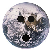 A picture of bowling ball earth.