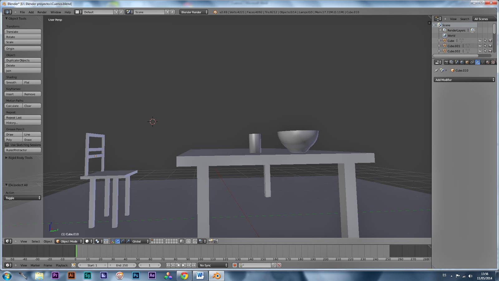 Blender for dummies Simulación física tela cayendo en un cuenco