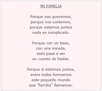 PLAN LECTOR C.E.I.P. FERNANDO MOLINA: POEMA MI FAMILIA