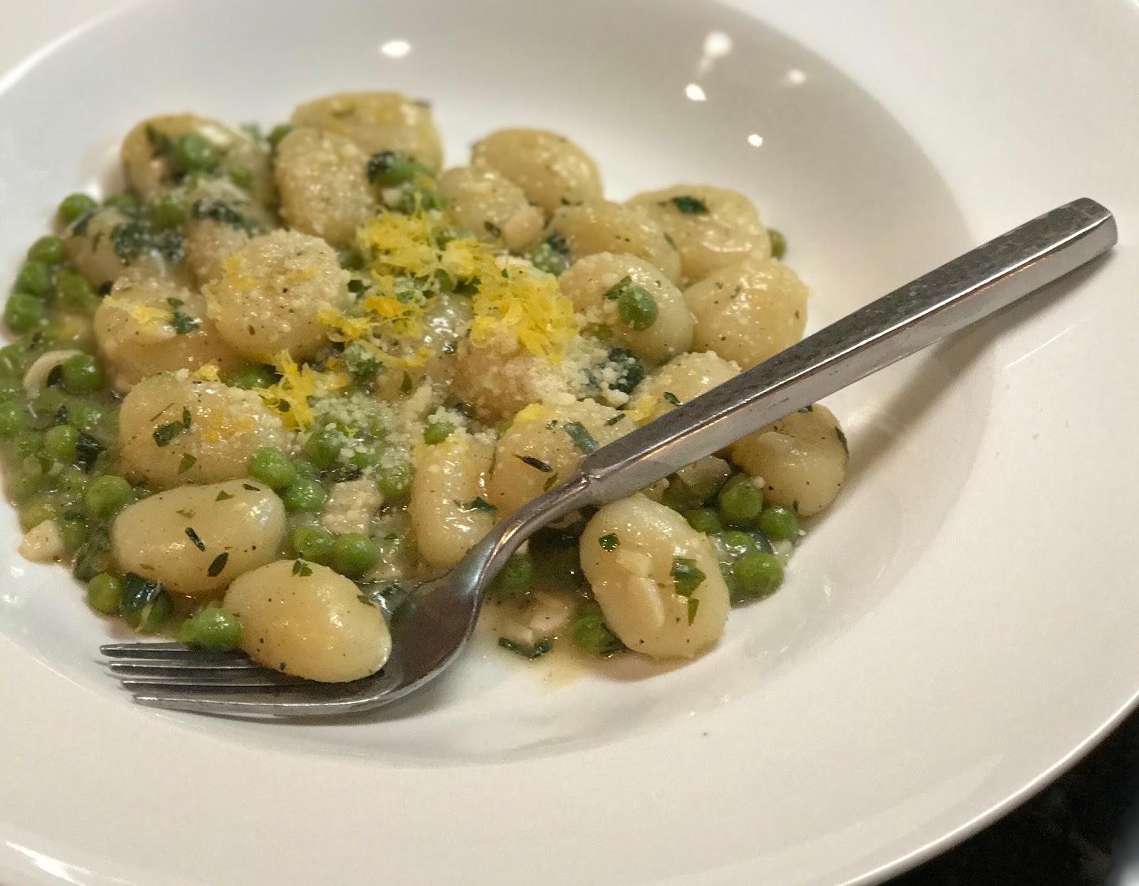 CROWDED KITCHEN SkilletToasted Gnocchi with peas