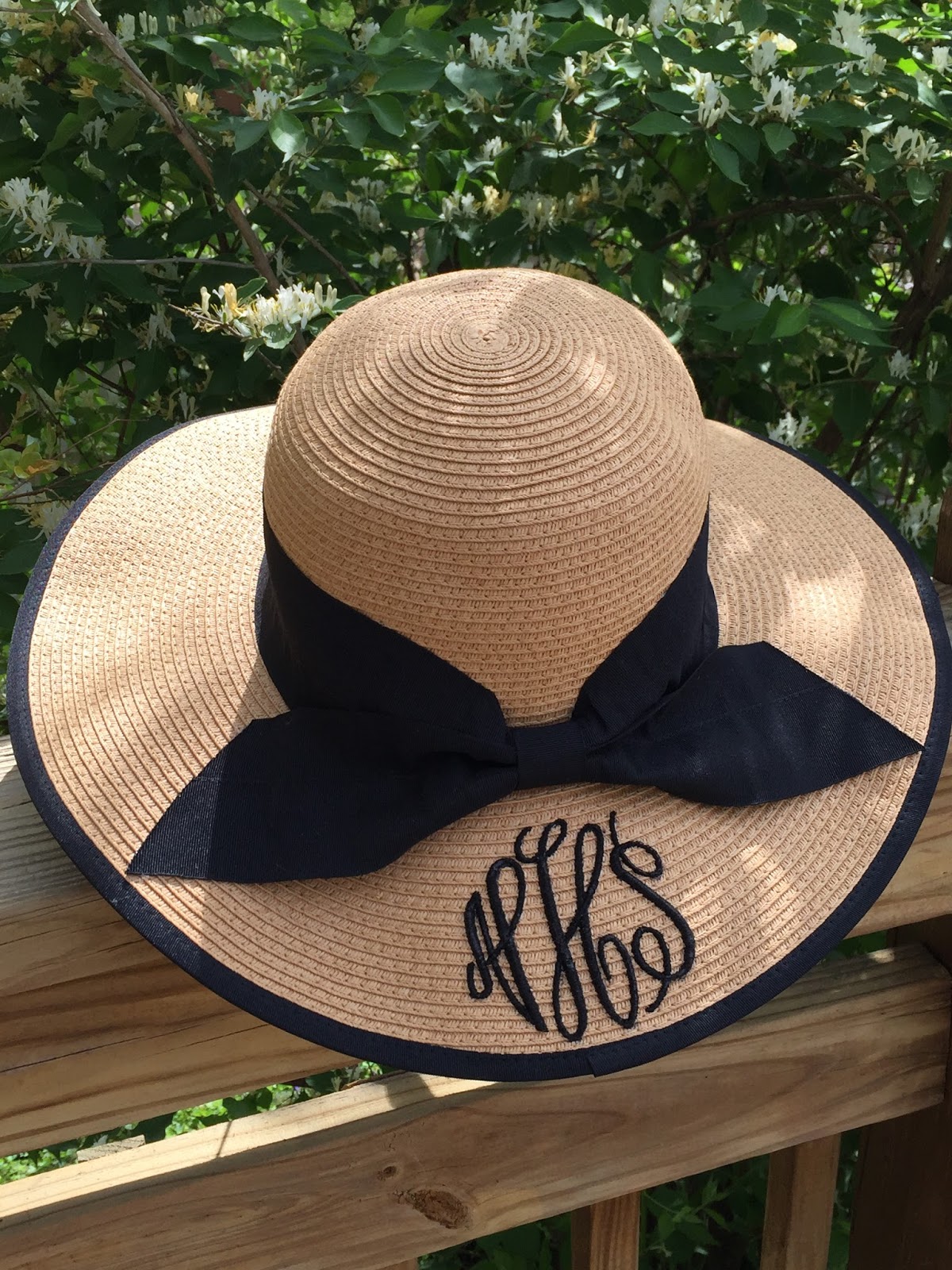 With Glittering Eyes: Monogrammed Straw Hat