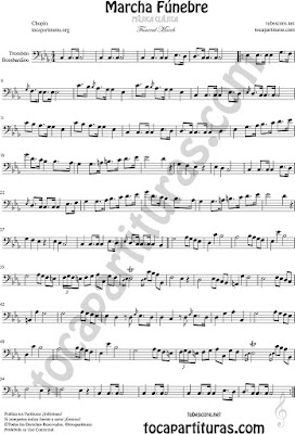  Funeral March Sheet Music for Trombone, Tube, Euphonium Music Scores (tuba en 8ª baja)