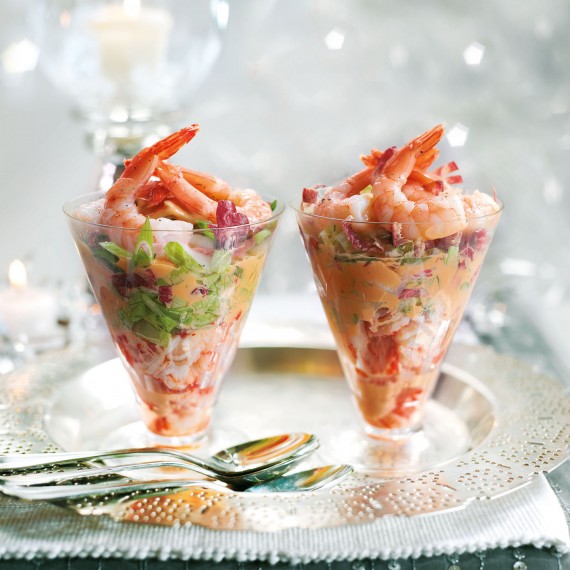 Christmas starter - Crayfish and Prawn Cocktail with Bitter Leaves with recipe link