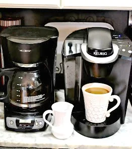 coffee makers and a coffee bar