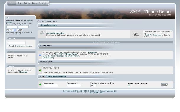 Free Simple Blue SMF Theme Template