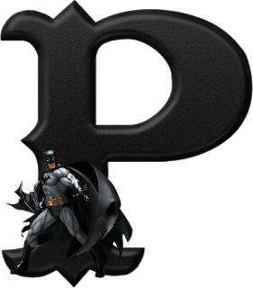 Abecedario Negro con Batman. Batman Alphabet.