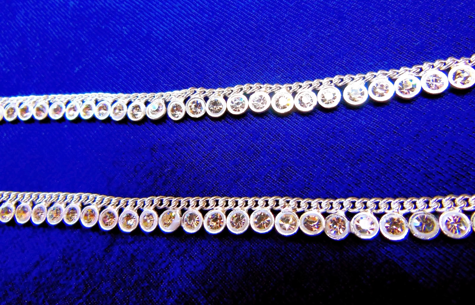 stone anklets silver