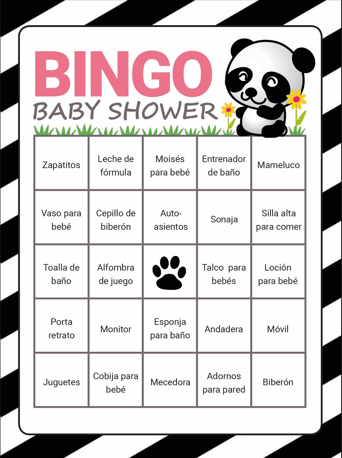 Bingo Juegos Para Baby Shower Mixto Modernos Crucigrama Crucigramas