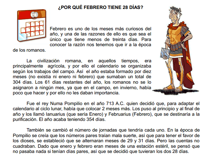 ¿POR QUÉ FEBRERO TIENE 28 DÍAS?
