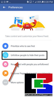 cara berhenti mengikuti orang di aplikasi facebook android
